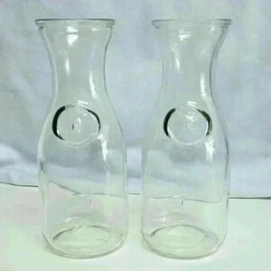Set of 2 Quart Milk Bottles-Vintage